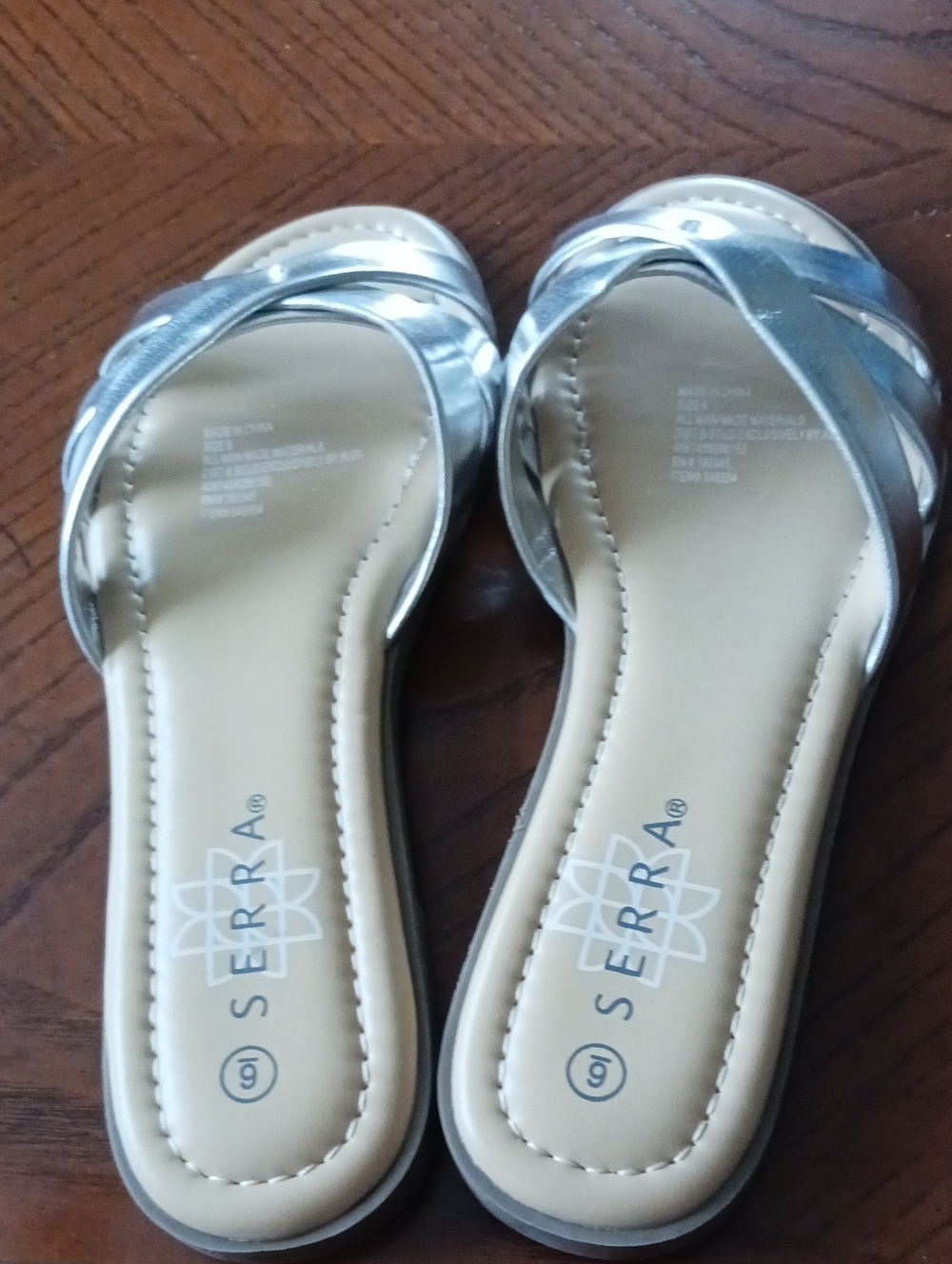 Serra Silver Crisscross Slide Sandals